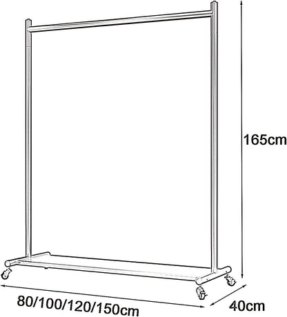 Appendiabiti Mobile Commerciale Resistente con Ripiani, Appendiabiti Indipendente per camere da Letto e Boutique, 120x40x165 cm, Nero - Soluzione di archiviazione Resistente ed Elegante