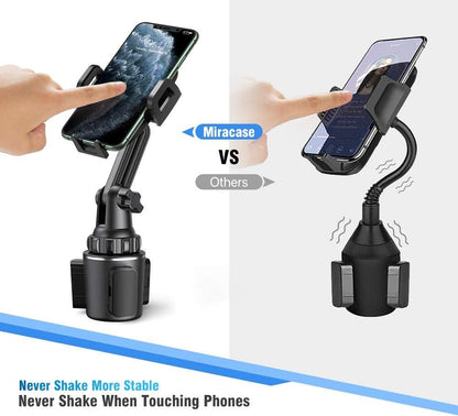 [Upgraded Version] Cup Holder Phone Mount,Miracase Long Neck Never Shake Car Cup Phone Holder Cradle Car Mount for iPhone, Samsung, Google and All Cell Phones