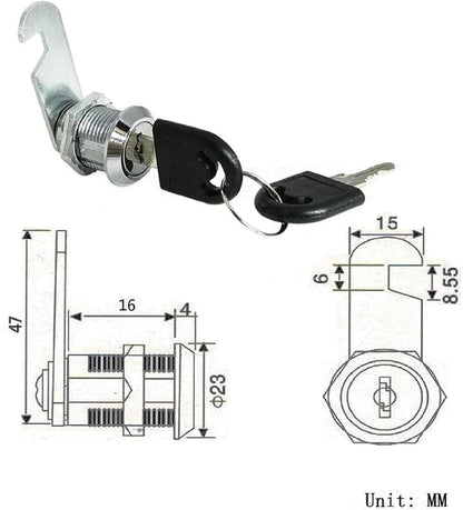 KUYEFGF Cabinets General Tubular Cam Lock Set,5/8 Inch Tumbler Cam Lock,Alike Keyed,3/4 Inch Cylinder,Removable Key Mailbox Tool Box Replacement Lock 16 mm Campers Vans Key Box Lock