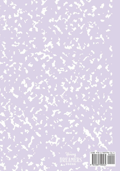 Marble Notebook A4: Lilac Purple College Ruled Journal: 2