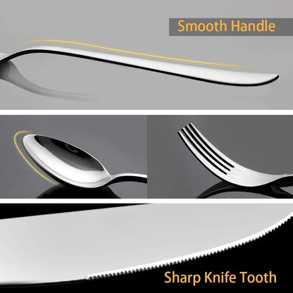 Flatware Set, 20-Piece Elegant Silverware Cutlery Set, Stainless Steel Utensils Service for 4, Include Knife/Fork/Spoon, Mirror Polished, Dishwasher Safe