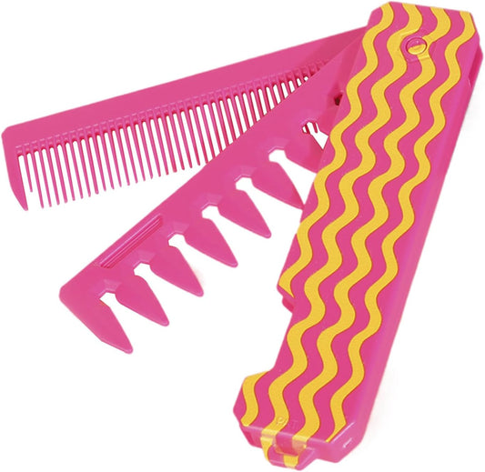 Pocket Comb, Fine and Wide Tooth, Folding Styling Tool, Portable Design, Sturdy Lightweight Material, Suitable for Hair, Beards, Mustache Women, Girls, Travel Use