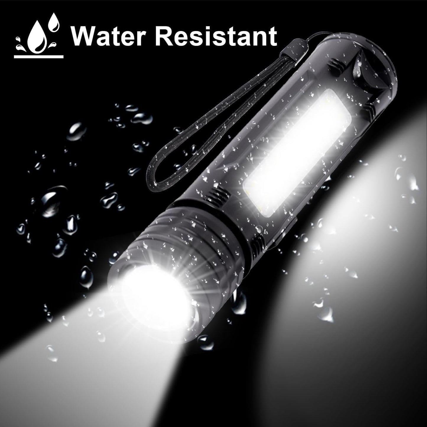 Flashlight Rechargeable, 5 Modes LED Torch Light 500000 High Lumen Super Bright, Zoomable, Water-Resistant, Tactical Flashlights for Camping, Hiking, Emergencies, Dog Walking Outdoor Indoor(2 Pack)