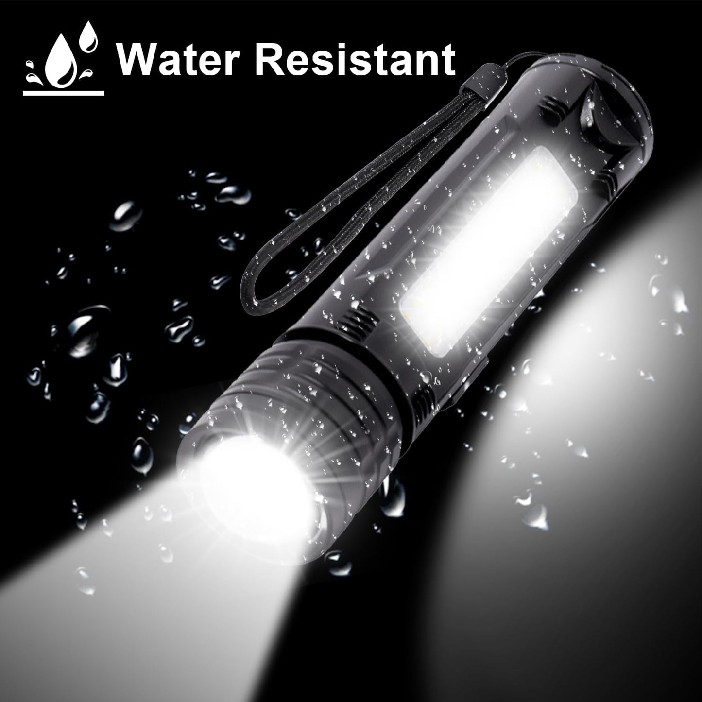 Flashlight Rechargeable, 5 Modes LED Torch Light 500000 High Lumen Super Bright, Zoomable, Water-Resistant, Tactical Flashlights for Camping, Hiking, Emergencies, Dog Walking Outdoor Indoor