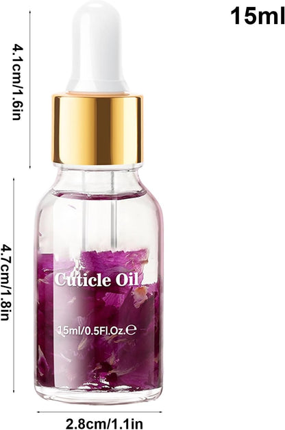 Cuticle Nail Oil, Hydrating Fingernail Care, Nourishing & Repairing Formula, Moisturizing & Strengthening, Travel & Home Use, 15ml, Clear, Single Bottle