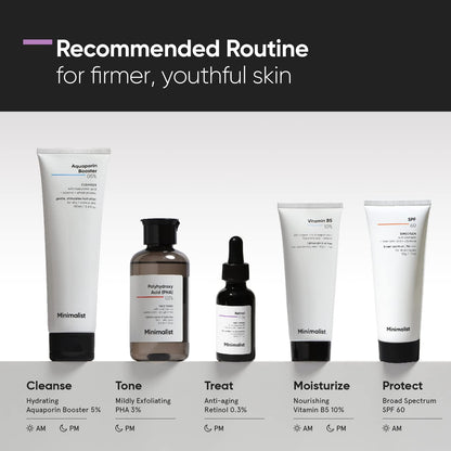 Minimalist 0.3% Retinol Serum For Anti Aging | Night Face Serum With Retinol & Q10 To Reduce Fine Lines & Wrinkles | For Women & Men, 30 ml, 1 Fl Oz (Pack of 1)