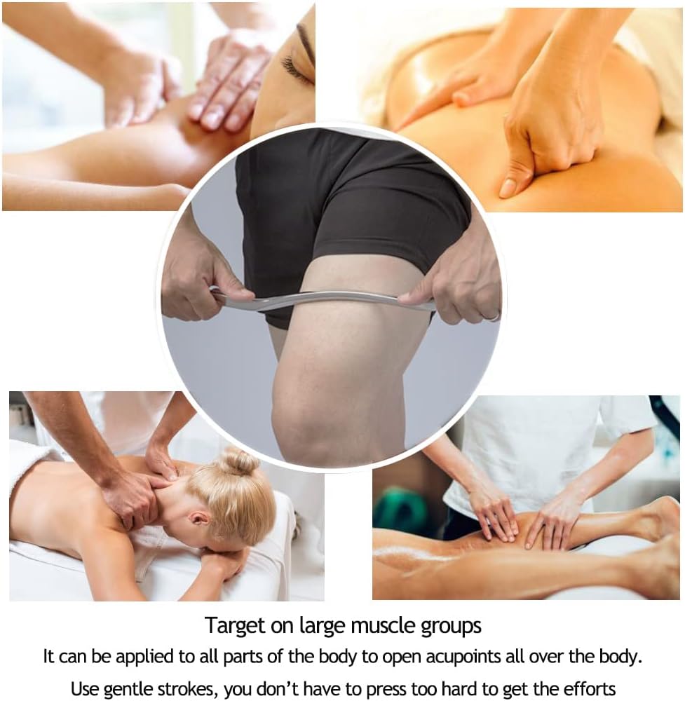 Stainless Steel Long Gua Sha Tool-Guasha Long Bar Muscle Scraping Massage Tools-Help Relieve Sore Muscles Great Soft Tissue Mobilization