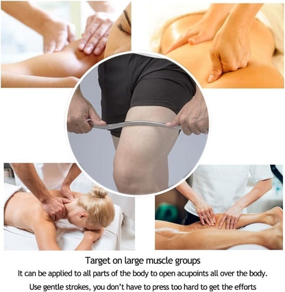 Stainless Steel Long Gua Sha Tool-Guasha Long Bar Muscle Scraping Massage Tools-Help Relieve Sore Muscles Great Soft Tissue Mobilization