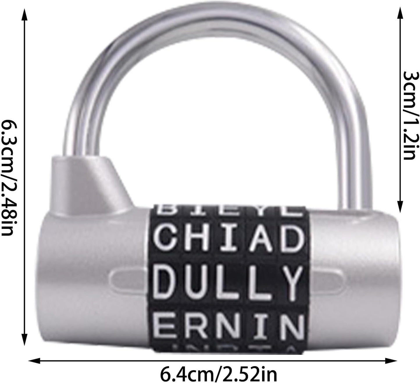 Word Lock Tool, Locker Combination Locks, 2.52x2.4in Heavy Duty Password Padlock, Secure Keyless Access, Steel Build Drawer for Door, Chain, Luggage, Cabinet Safety