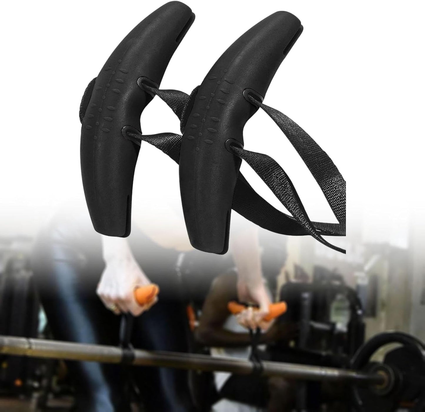 kowaku 2Pcs Tranining Grip Handles Cable Machines Attachments Multifunction Exercise Resistance Band Handles for Barbells Home Gym, Black