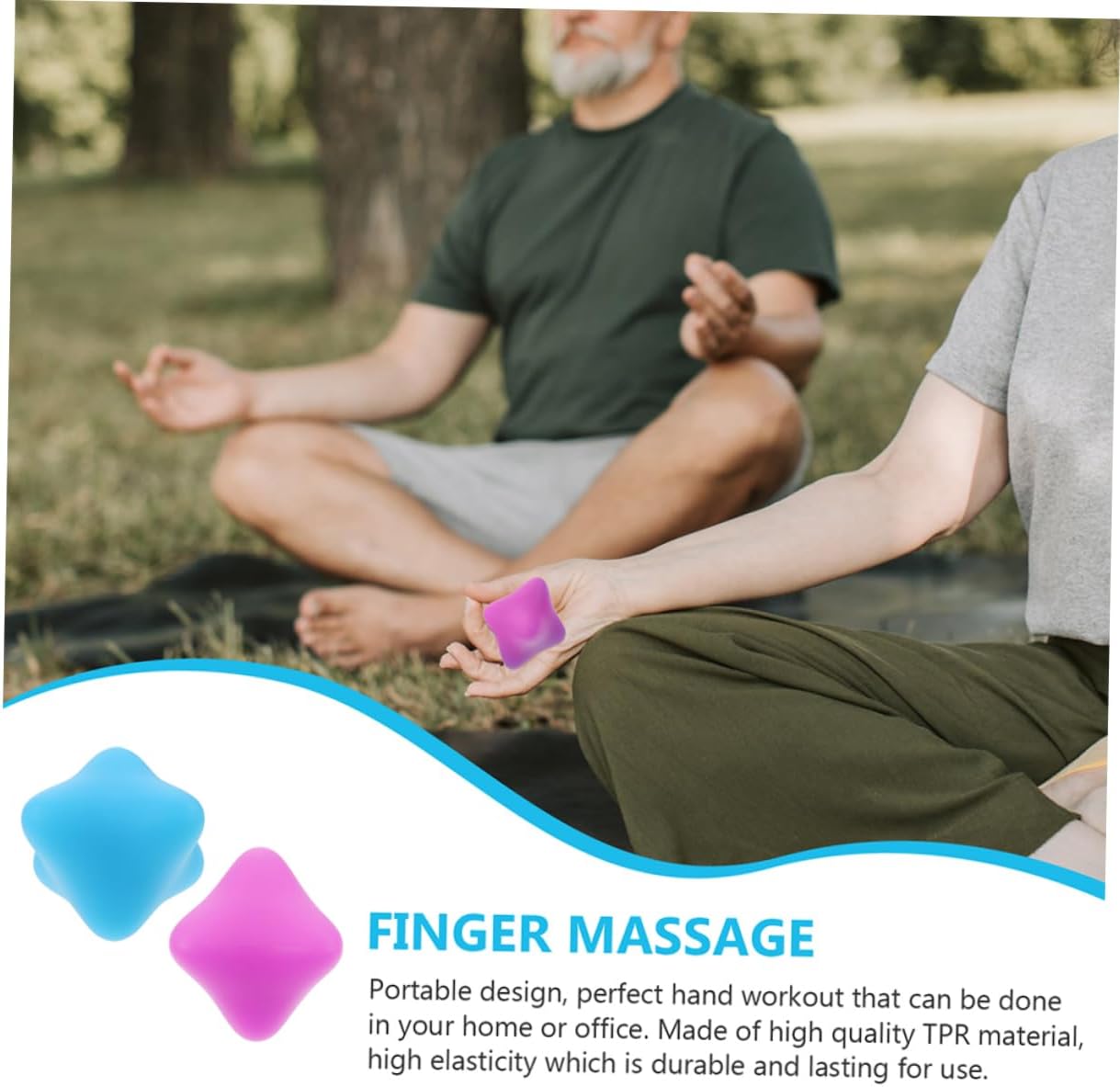 ibasenice 2 Pezzi Sfera Con Impugnatura Esagonale Recupero Mano Dito Terapia Circolazione Palla Palline Per Rafforzare Le Massager Delle Dita Palline Da Massaggio Gel Di Silice Blu