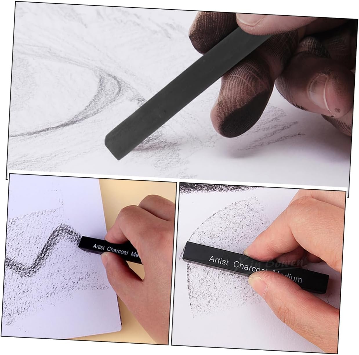 SEWACC 6pcs Charcoal Pastel Erasers Incense Briquettes Fire Cool Artist Willow Vine Charcoal Pencil Carbon