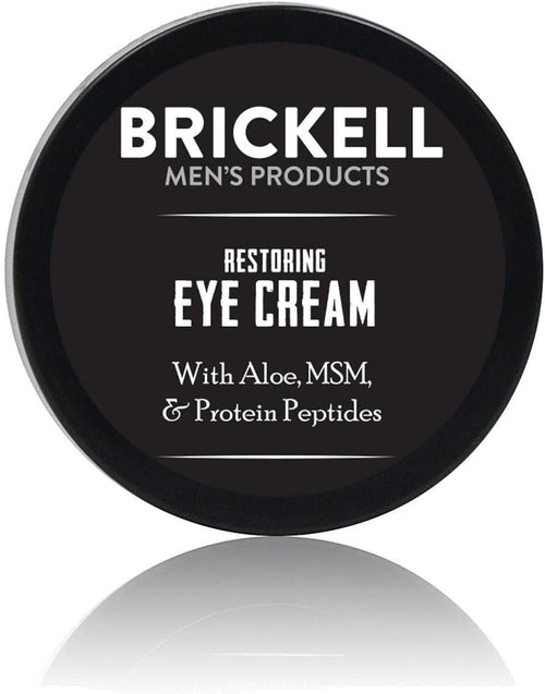 Brickell Men's Restoring Under Eye Cream for Men, Natural and Organic Anti Aging Eye Balm For Puffiness, Wrinkles, Dark Circles, Crows Feet and Under Eye Bags, 0.5 Ounce, Unscented