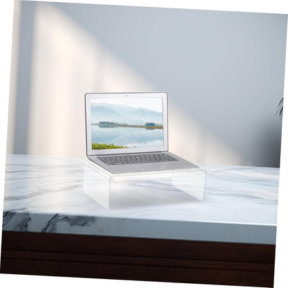 jojofuny Clear Acrylic Monitor Stand Riser for Home Office Ergonomic Laptop Riser with Sturdy Design for Computer Displays Enhances Posture and Workspace Organization