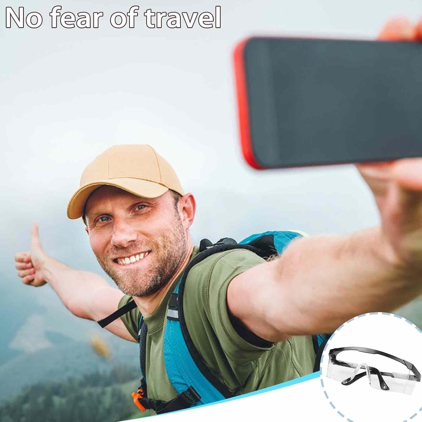 Safety Glasses with Adjustable Strap and Side Shields, 12 Pairs, Clear Lens, Scratch & Fog Resistant, Polycarbonate, Black Frame