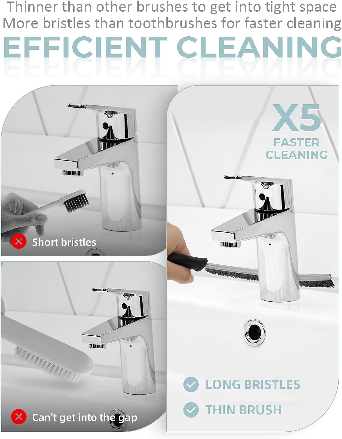 SXhyf Cleaning Brush - Hard Bristle Crevice Cleaning Brush, Multifunctional Gap Cleaning Scrub Brush, Cleaning Tools for Household Use, Home, Kitchen, Bathroom, Window, Vehicle, Faucets, Toilet, Grout