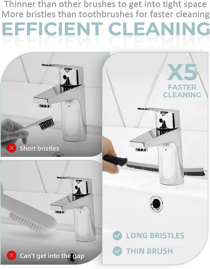 SXhyf Cleaning Brush - Hard Bristle Crevice Cleaning Brush, Multifunctional Gap Cleaning Scrub Brush, Cleaning Tools for Household Use, Home, Kitchen, Bathroom, Window, Vehicle, Faucets, Toilet, Grout