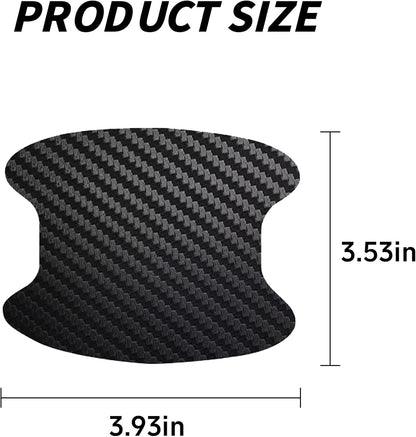 KAQISI 4PCS Car Door Handle Protector Sticker, Universal Carbon Fiber Anti-Scratches Auto Door Handle Protective Film, Car Door Side Paint Cover Guard Stickers Fit (Black)