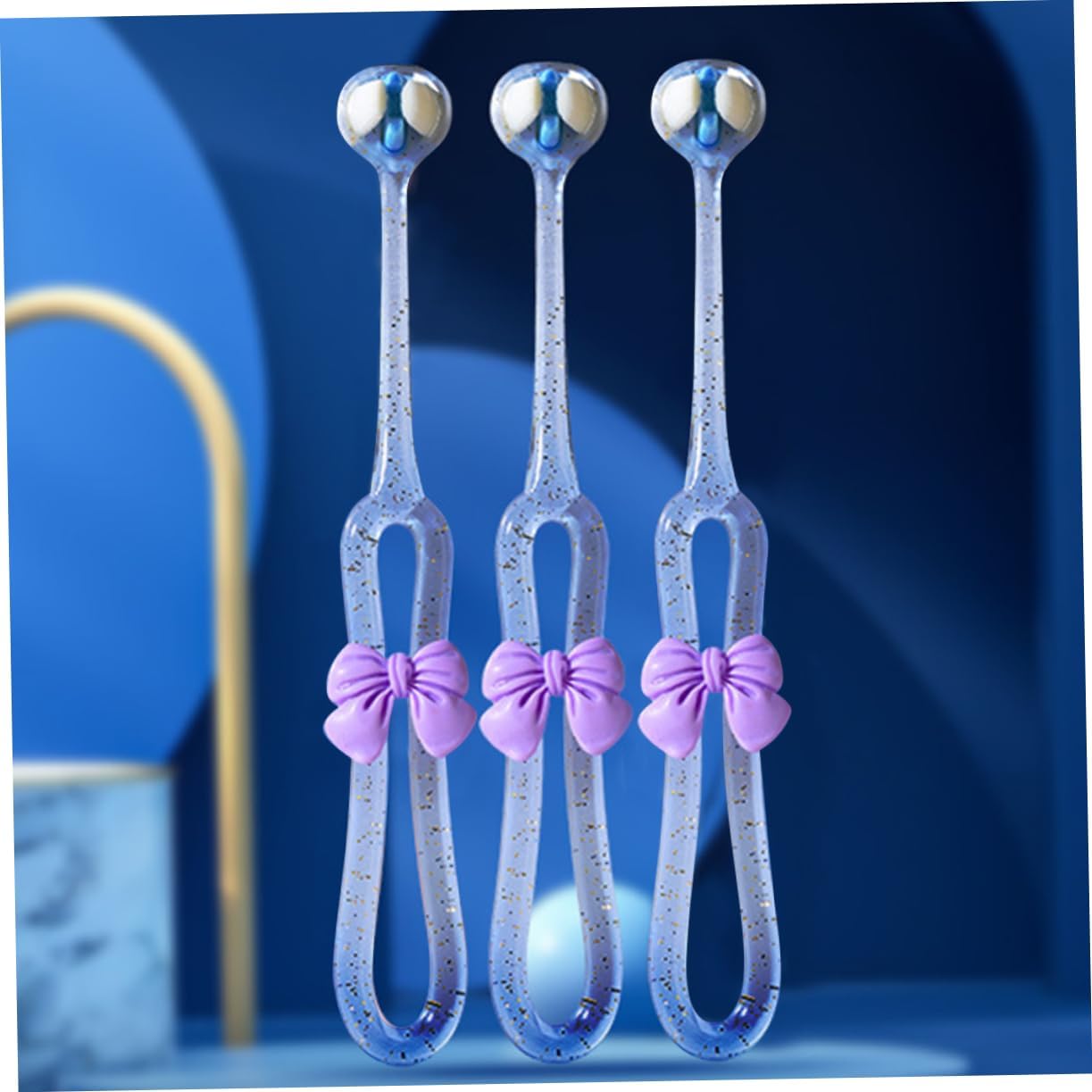 FOYTOKI 3pcs 3-sided Toothbrush: Adult Deeply And Thoroughly To Clean Teeth And Gums Cute Soft Bristle Three Sided Toothbrush Set