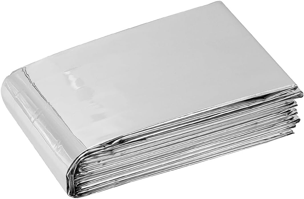 4 Pack NUZAMAS 130x210cm Emergency Blanket Survival Blanket Silver Color Palette Keep Warm Moisture Proof for Plant Growth First Aid Marathon Camping Outdoor Survival