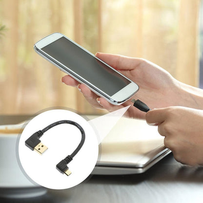 FUNOMOCYA 2 pcs Right Angle USB Cable Adapter for Data and Charging Compatible with Smartphones and Tablets