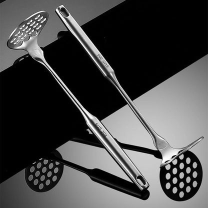 Metal Potato Masher - Beans Smasher,Metal Kitchen Tool Baby Food Meat Non-Slip Masher Rust-Proof for Cooking Prep