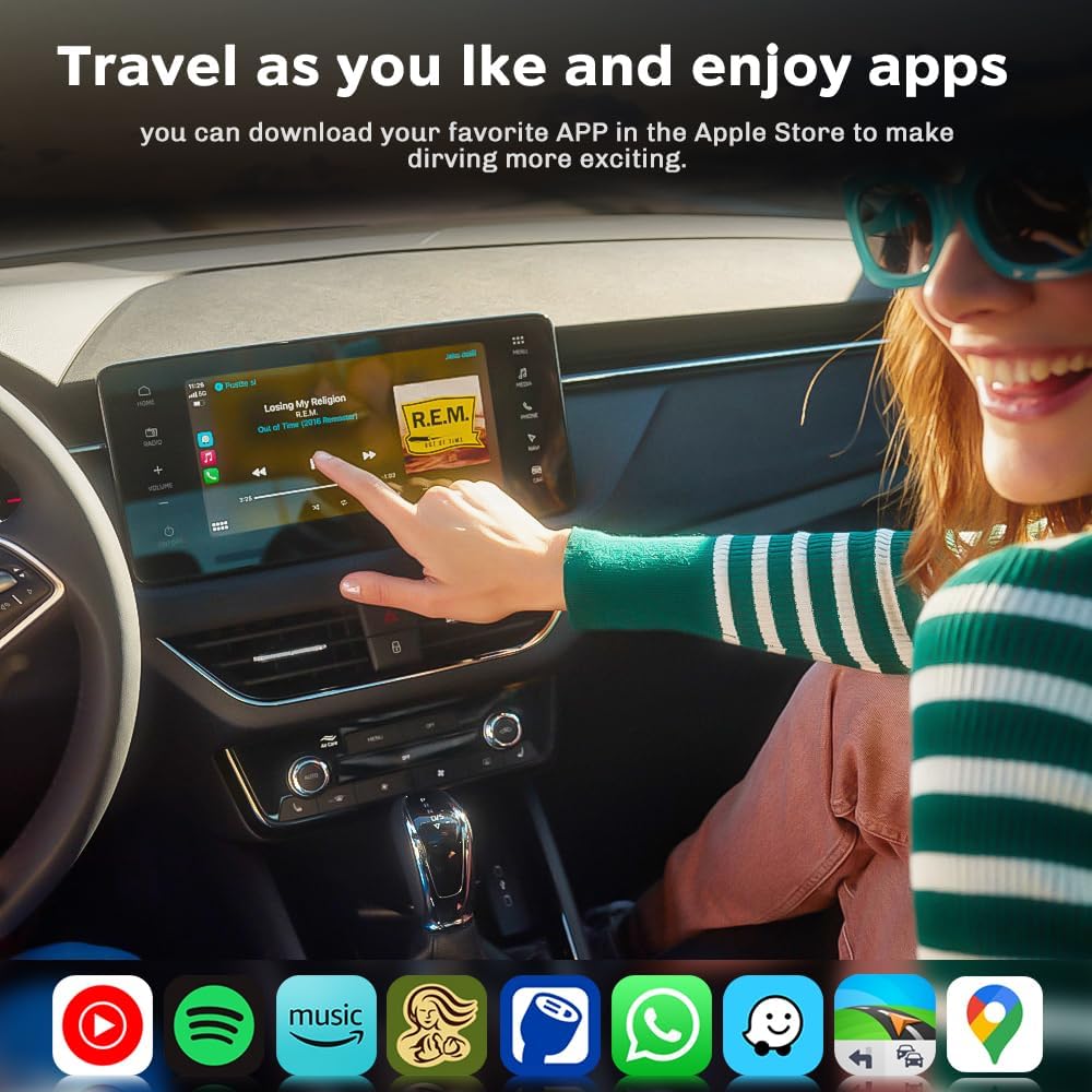 MMB WJCP-MINI CarPlay 2024 Wireless Upgrade Adapter CarPlay Adapter Dongle, Converts Factory Wired CarPlay to Plug and Wireless Gaming, with Car CarPlay and iOS 10+