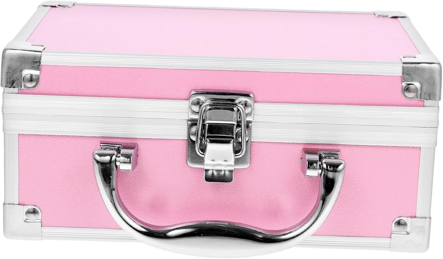 minkissy Aluminum Makeup Case Travel Accessories Organizer for Plane Portable Cosmetic Bag Handles Makeup Storage Case for Women