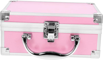 minkissy Aluminum Makeup Case Travel Accessories Organizer for Plane Portable Cosmetic Bag Handles Makeup Storage Case for Women