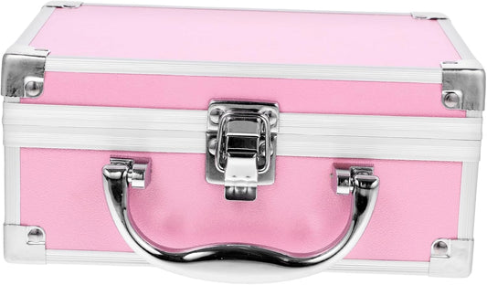 minkissy Aluminum Makeup Case Travel Accessories Organizer for Plane Portable Cosmetic Bag Handles Makeup Storage Case for Women