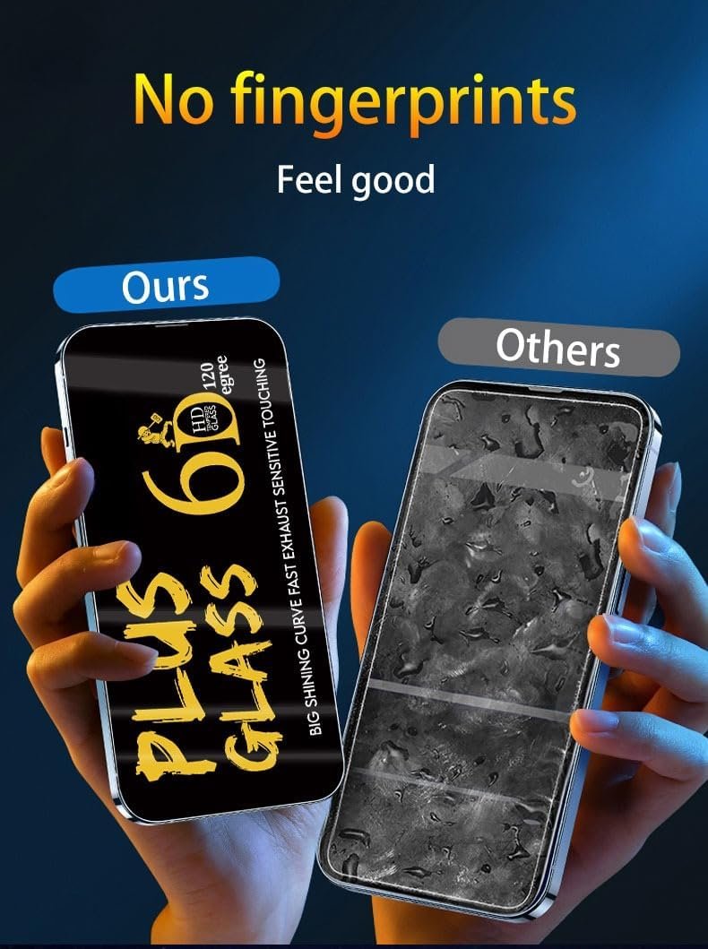 TechWork for iPhone 14 Pro Max Screen Protector, 9H Hardness, Full Covered Tempered Glass Screen Protector, Anti-Scratch, Anti-Fingerprint, Anti-Explosion, 6D Plus Glass