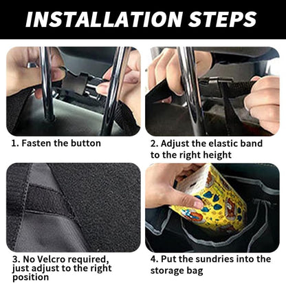 Car Trunk Organizer Storage with 4 Pockets, Collapsible and Waterproof Backseat Hanging Organizer, Car Interior Accessories for SUV, Truck, Van, Cargo