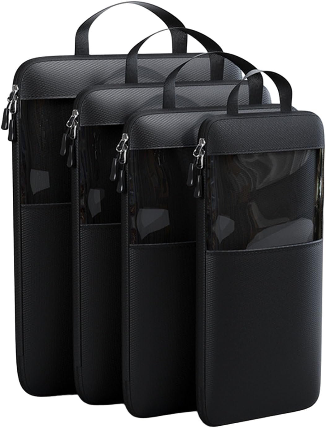 Vmohuyktx Set of 4 Efficient Luggage Organization Bags Functional Organized Packing Container Expandable Compression Cubes Bags
