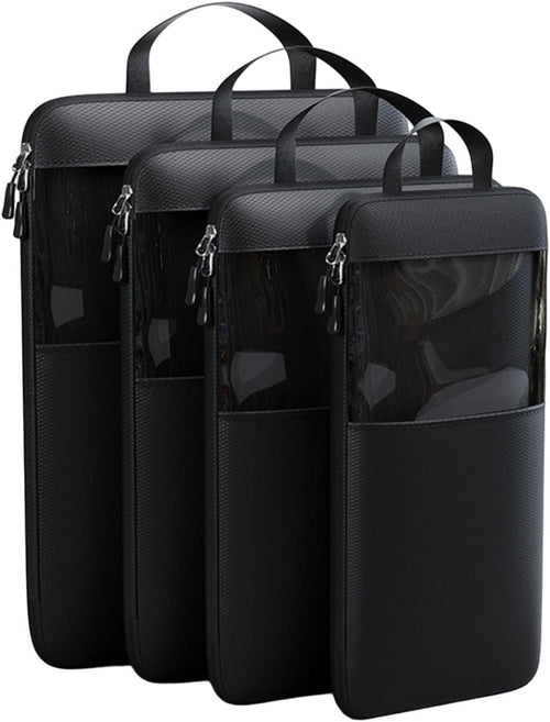 Vmohuyktx Set of 4 Efficient Luggage Organization Bags Functional Organized Packing Container Expandable Compression Cubes Bags