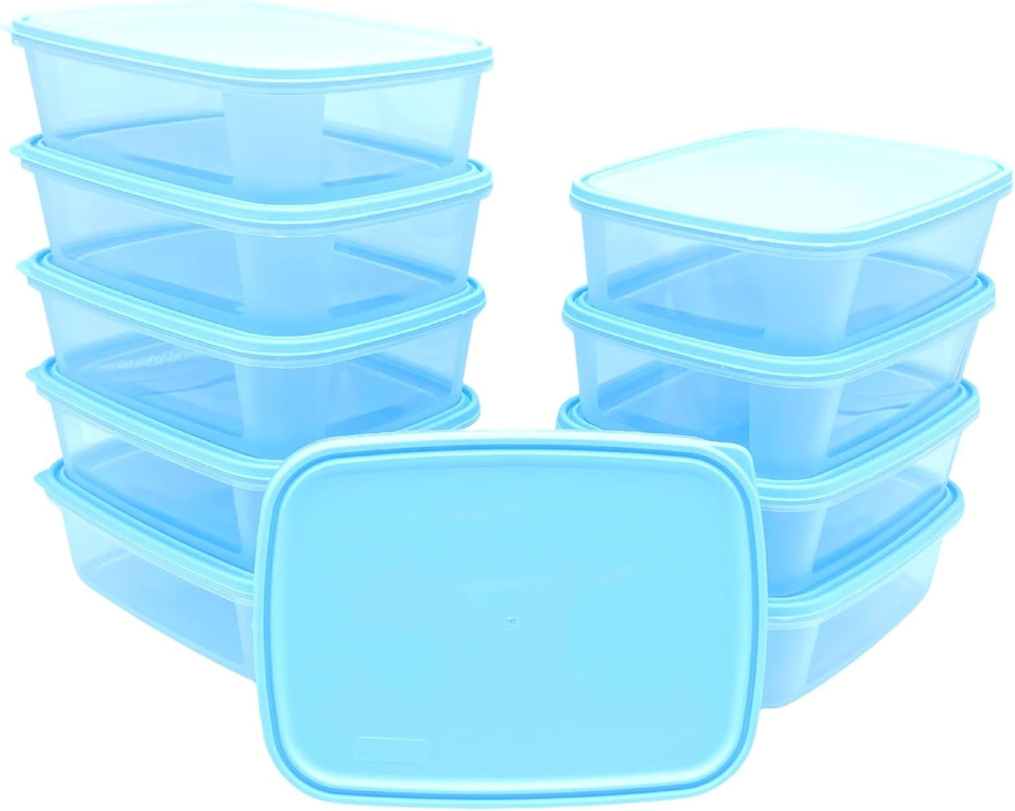 Checkmart [10 Packs Snap-On Airtight containers with Lids 1000ml (1 Litre) Food Storage Containers, Meal Prep containers with lids- Leak Proof Microwave Freezer Dishwasher Safe Reusable
