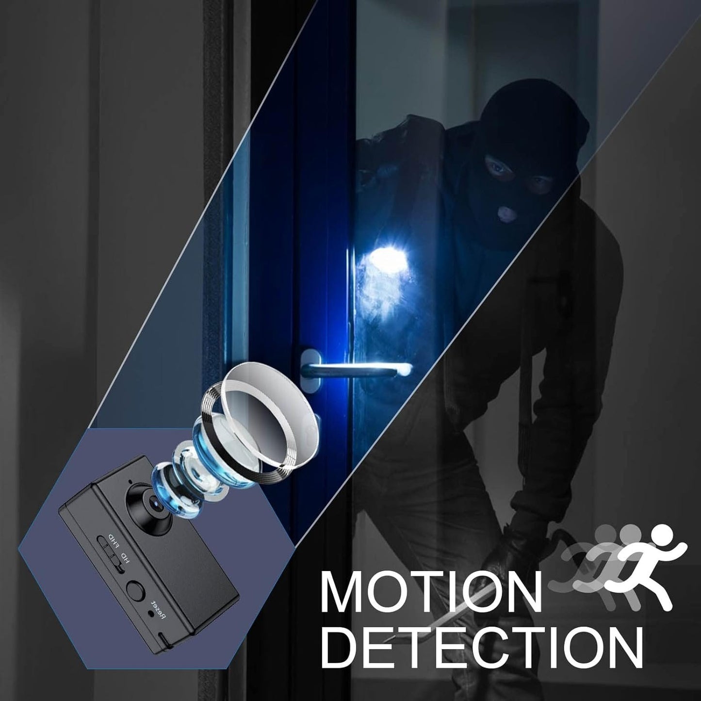 FUVISION No WiFi Security Camera,Mini Camera Surveillance,1080P Micro Camera,Small Camera 90 Minutes Battery,Portable Nanny Camera Motion Detect,24/7 Loop Record,Perfect for Home and Office Security