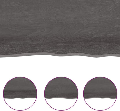 Solid Wood Tabletop, Dark Brown, 180 x 60 x (2-6) cm, Live Edge, Replacement for Kitchen Coffee Table, Dining Table, Desktop Surface, Countertop