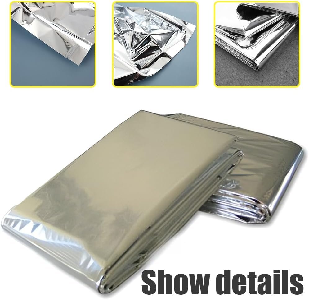 10 pcs Emergency Blankets,Collapsible, Disposable Mantle. Compact and Easy to Carry,Space Blanket Survival Kits, Camping Covering,for Outdoors, Hiking, Survival, Marathons or First Aid