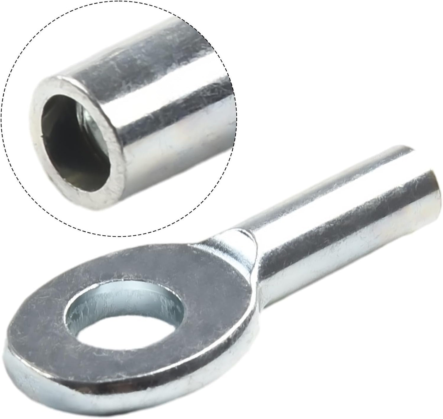 10PCS Cable Eyelet Terminal Metal Cable Eyelet Terminal Gym Pulley Machine Wire Rope Stopper Joint Fitness Equipment Accessory for Home Workout Replacement Parts(6mm)