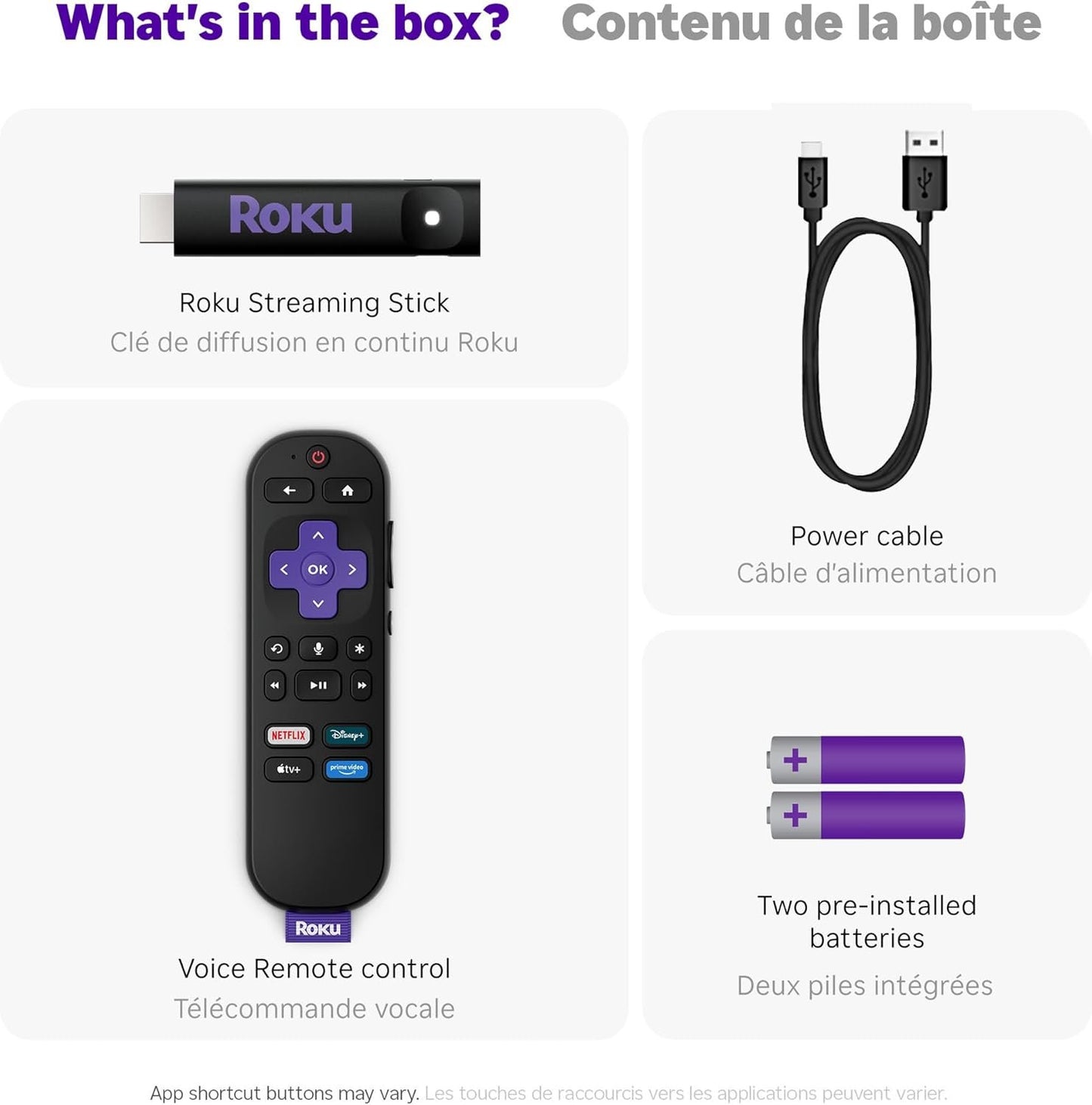 Roku® Streaming Stick™ 2025 - HD Roku Streaming Device for TV with Voice Remote - Free & Live TV