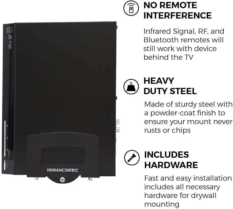 HumanCentric Adjustable Small Device Wall Mount DVD Players, Cable Boxes, Streaming Media Devices Small