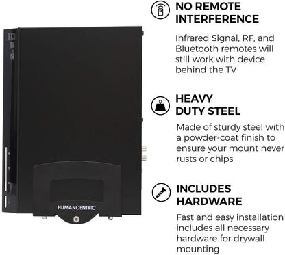 HumanCentric Adjustable Small Device Wall Mount DVD Players, Cable Boxes, Streaming Media Devices Small