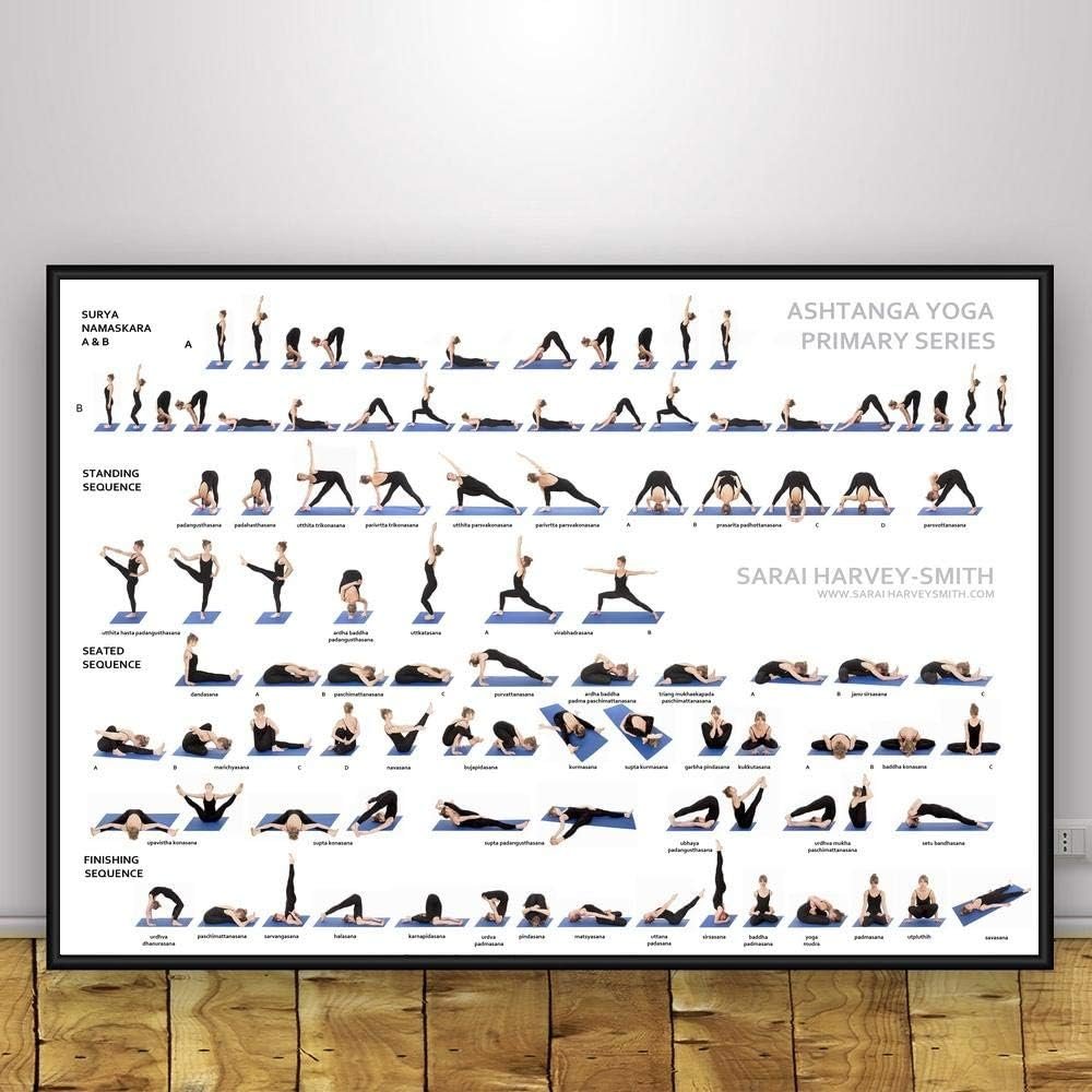 Yoga Ashtanga Poster, Home Decor Abstract Modern Wall Art Canvas Painting Print Wall Pictures Bedroom Gym Decoration, Yoga Room Decor-40 x 60 cm