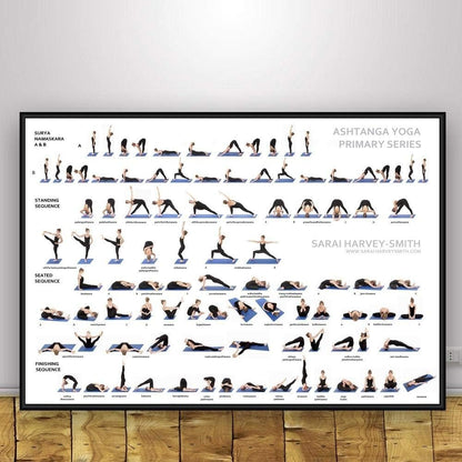 Yoga Ashtanga Poster, Home Decor Abstract Modern Wall Art Canvas Painting Print Wall Pictures Bedroom Gym Decoration, Yoga Room Decor-40 x 60 cm