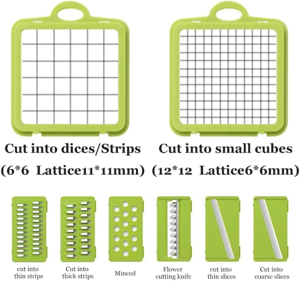 Hovello Vegetable Chopper 16 in 1 - Cutter Mandoline Slicer Cheese Grater - Food Onion Salad Veggie Chopper with Container - French Fry Potato Dicer Slicer Cutter - Kitchen Tools Gadgets