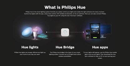 Philips Hue Play - White and Colour Ambiance Smart LED Bar Light- Black 1 Pack (Base Kit) HUEPLAY1KIT