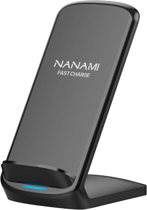 NANAMI Upgraded 15W Fast Wireless Charger, Wireless Charging Stand Compatible with iPhone 16/15/14 Pro Max/13/12/11/XR/XS Max/X/8, Qi Charger for Samsung Galaxy S25/S24/S23/S22/S21/S20 fe/S10/S9