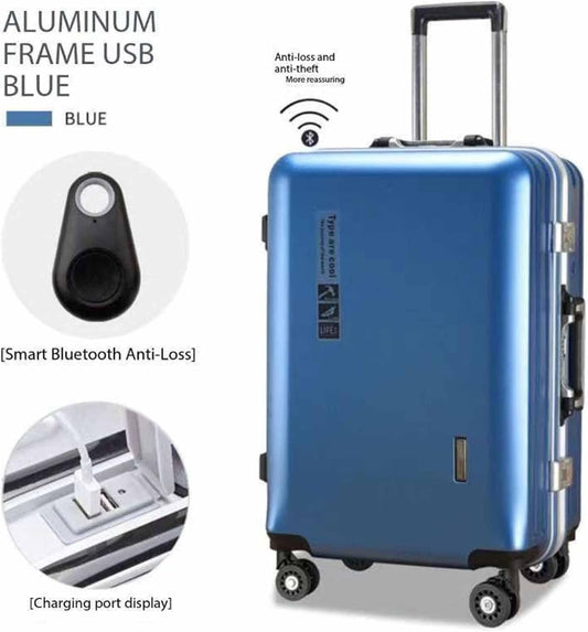 LJKSHNCX Valigia trolley da viaggio intelligente, valigia universale ultra silenziosa ricaricabile multifunzionale, lucchetto a combinazione Trinity