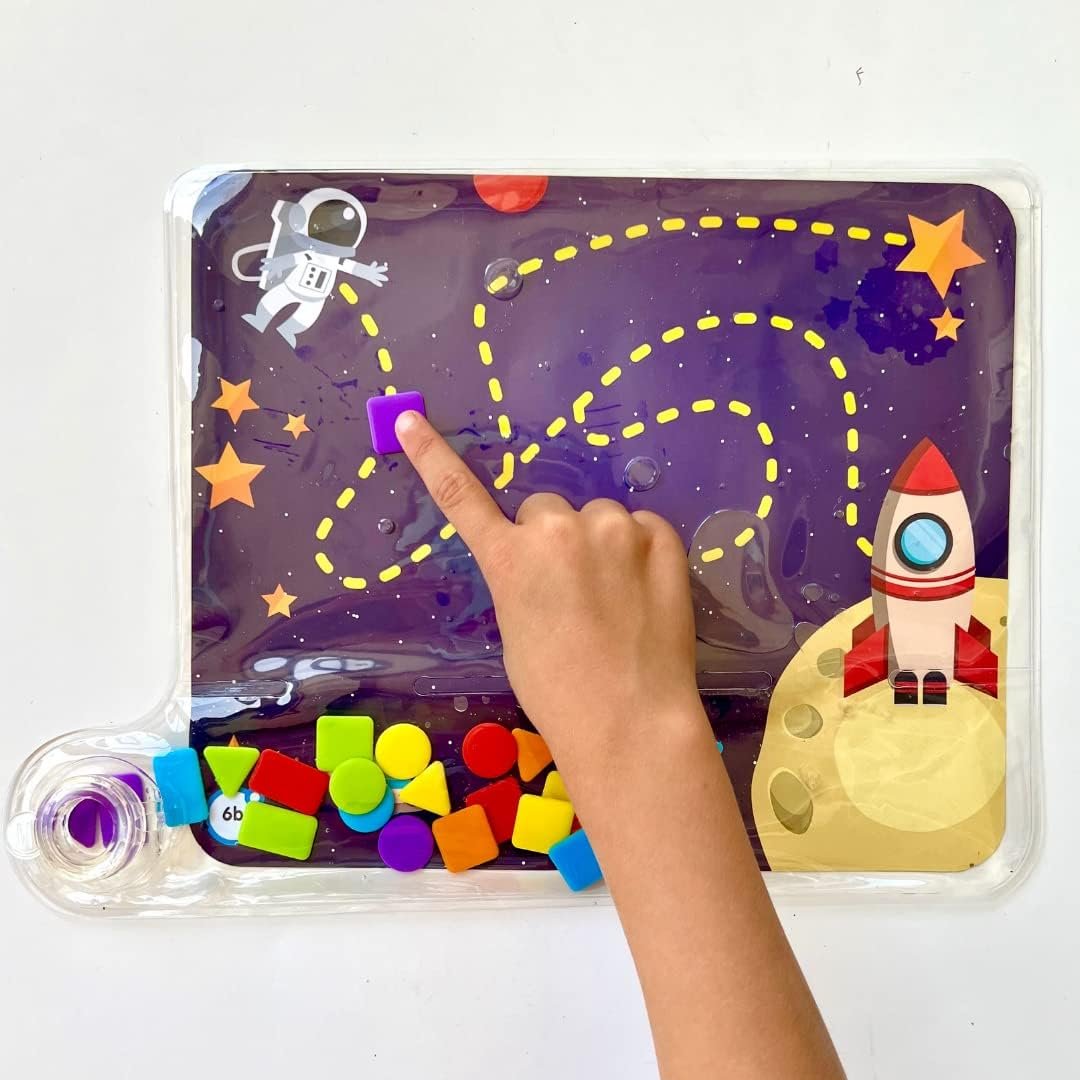 Learning Resources Multicolour Sensory Toy - Shapes & Colours - Improves Hand-Eye Coordination & Fine Motor Skills - Includes 1 Pad, 24 Shapes, 8 Activity Cards & Guide - Ages 3+
