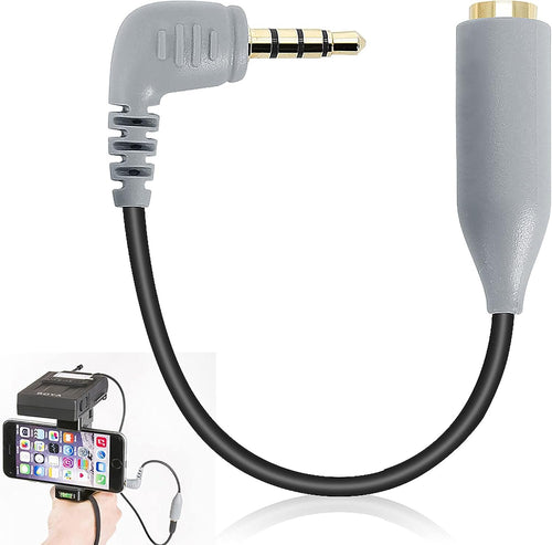 TRS to TRRS Adapter 3.5mm Microphone Audio Adapter Cable for All iPhone and Android Smartphones and Tablets (Grey)